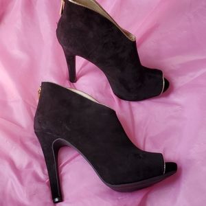 Black suede booties